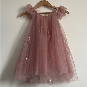 Pink Tulle Dress with Glitter